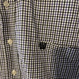Cinch Plaid Purple‎ Gray White Button Up Long Sleeve Men’s L Shirt